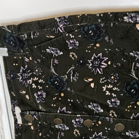 NEW Loft Corduroy Skirt Olive Floral Classic Preppy Classic Trendy Fall Trendy - Picture 3 of 13